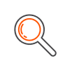 magnifying glass icon whistl orange