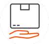 Hand-holding parcel icon