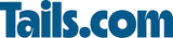 Blue and white logo for tails.com