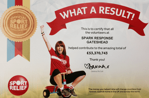 Sport Relief certificate