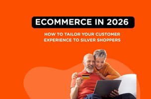 Baby Boomer couple sit down while online shopping