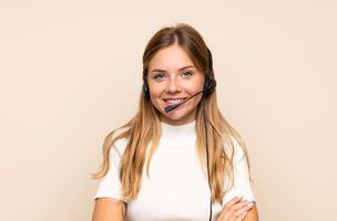 smiling female customer service employee
