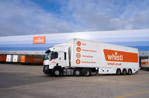 Whistl HGV lorry turning at the Bedford depot