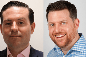 This is a picture showing John Evans and Gareth Hughes as they were appointed to the new executive board management.