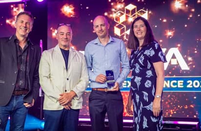 Whistl Fulfilment's Andy Couch poses with his Warehouse Leader award from UKWA. 