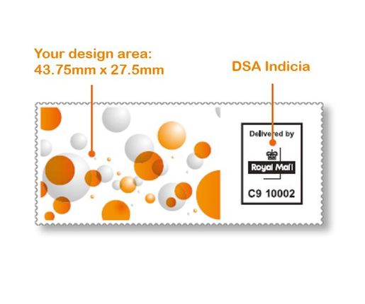 <h4><span class="heading--4">Custom Design Postage Stamp Criteria, yourStamp from Whistl</span></h4>

<p>Here you can find what makes you eligible for yourStamp:</p>

<ul>
	<li>Only eligible for UK-bound mailing items</li>
	<li>yourStamp can be used alongside Premier, <a href="https://www.whistl.co.uk/mail/unsorted-mail/premiersort">PremierSort </a>and <a href="https://www.whistl.co.uk/mail/unsorted-mail/allsort">AllSort</a> services.</li>
	<li>Minimum of 10,000 self-adhesive stamps or have the stamps pre-printed directly onto your envelopes.</li>
</ul>

<p><strong>The stamp is made up of two elements:</strong></p>

<ul>
	<li>Your design area</li>
	<li>The compulsory DSA indicia</li>
</ul>
